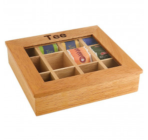 Ekspozytor pudełko na herbatę drewniane 30x28cm - Hendi 456514
