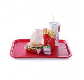 Taca z polipropylenu Fast Food 35x45cm - czerwona