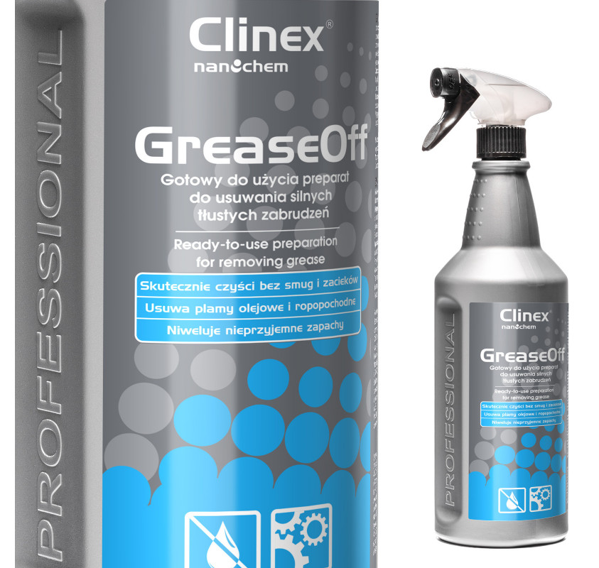 Odtłuszczacz środek do usuwania silnych tłustych zabrudzeń CLINEX GreaseOff 1L