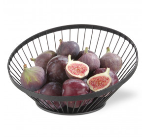 Koszyk miska druciana do owoców czarna z matową powłoką śr. 280 mm - Hendi 427088