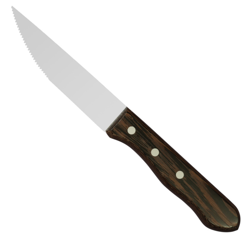 Nóż do steków ząbkowany nierdzewny uchwyt drewniany WENGE dł. 125 mm - Hendi 841143