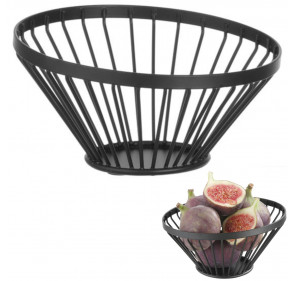 Koszyk miska druciana na owoce czarna z matową powłoką śr. 150 mm - Hendi 427095