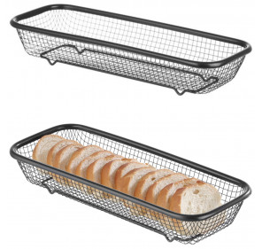 Koszyk druciany do serwowania pieczywa chleba bułek 310x125x55 mm czarny - Hendi 425572