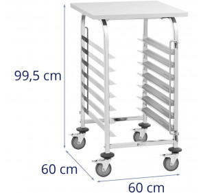 Wózek kelnerski cateringowy z półką do transportu 7 tac 60 x 60 cm z półką