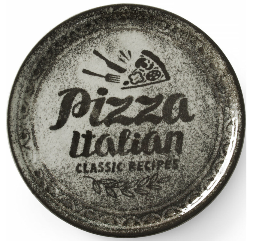 Talerz do pizzy z porcelany Recipe Collection Black śr. 33 cm - zestaw 6 szt.