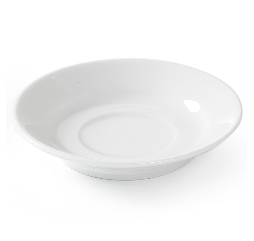 Spodek do filiżanki do kawy i herbaty OPTIMA biała porcelana śr. 115mm zestaw 12szt. - Hendi 770979